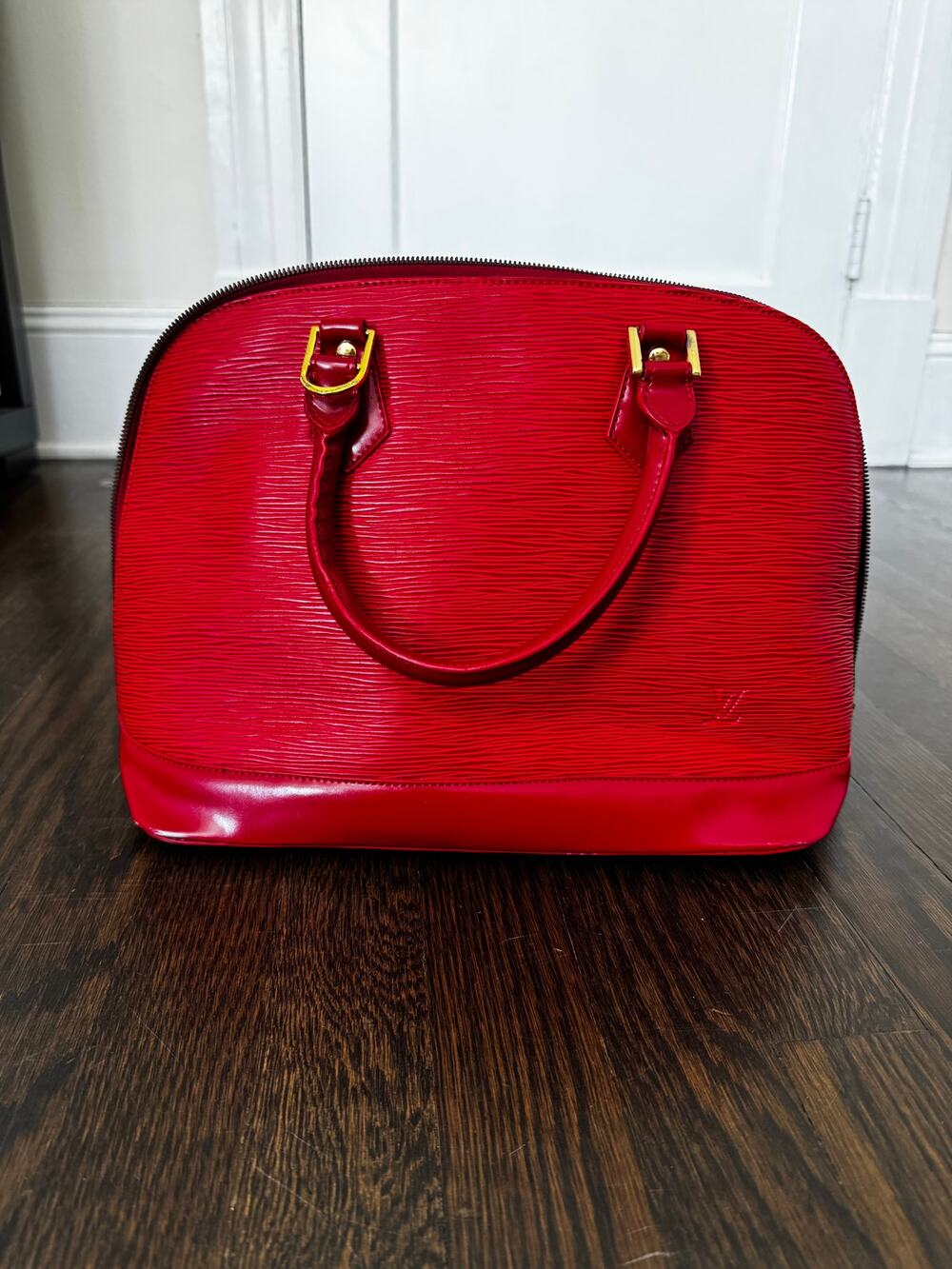 Red Leather Alma Style Purse Handbag